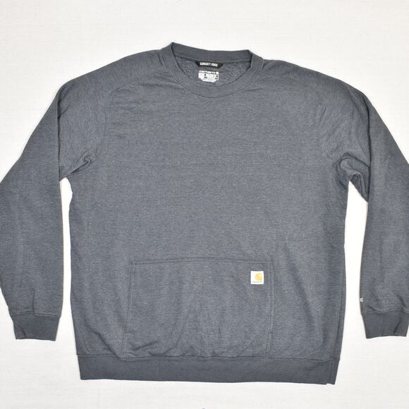 Carhartt Men's Pullover Sweatshirt Force Relax Cotton Gray Size 2XLT 105568 CRH - Picture 1 of 8